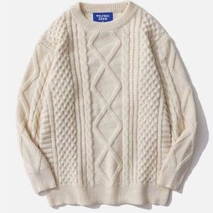 Aelfric Eden Cream Crew Neck Cable Knit Sweater size small ..St. Patrick’s  Day